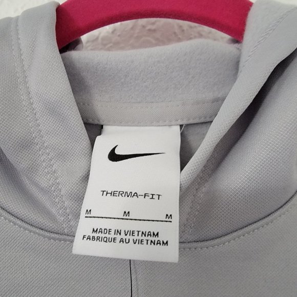 Nike Girls Hoodie Therma-Fit Medium Gray/Pink Thumbhole NWT - Picture 7 of 10
